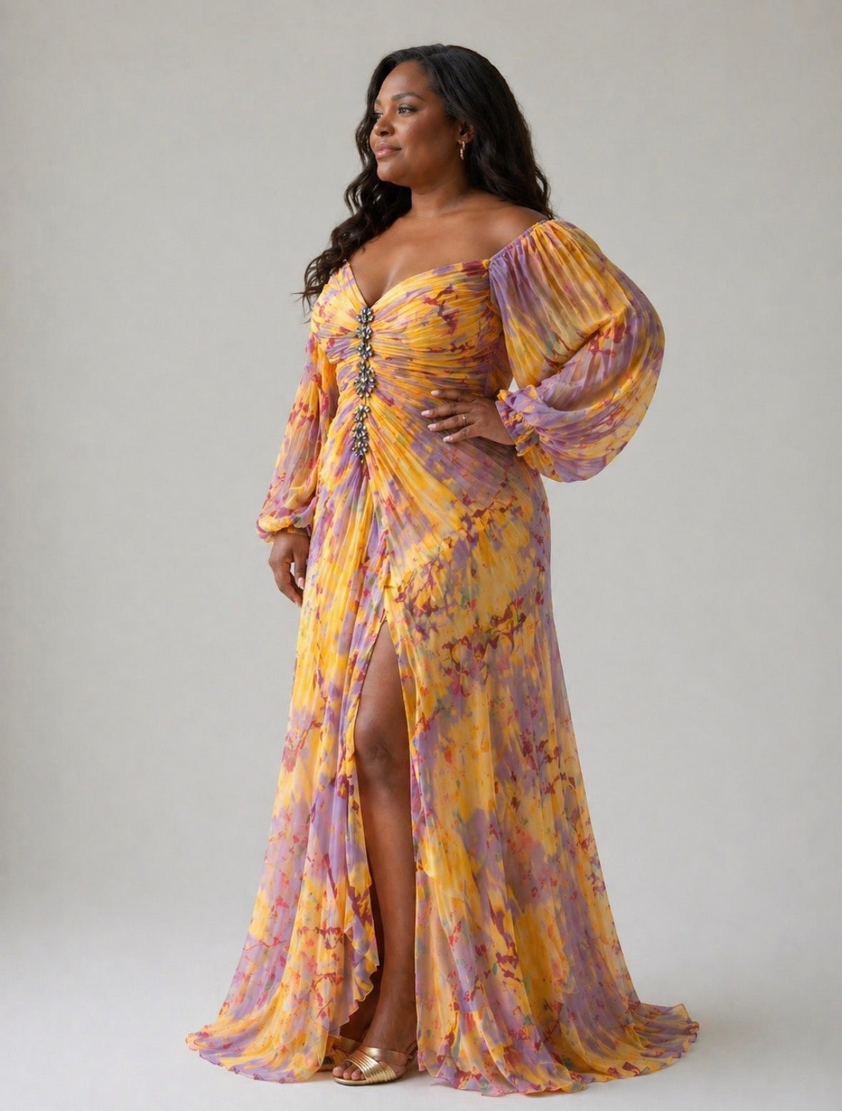 Evelina™ | Elegant Dress with V-Neck
