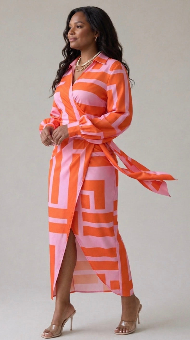 Noelle™| Printed Wrap Dress