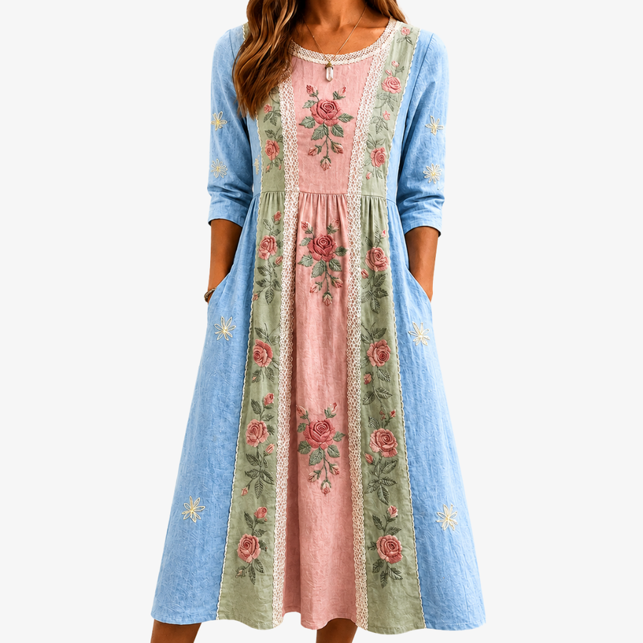 Vintage Rose | Midi Spring Dress