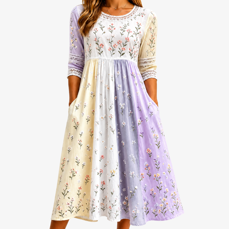 Lavender Meadow | Midi Spring Dress