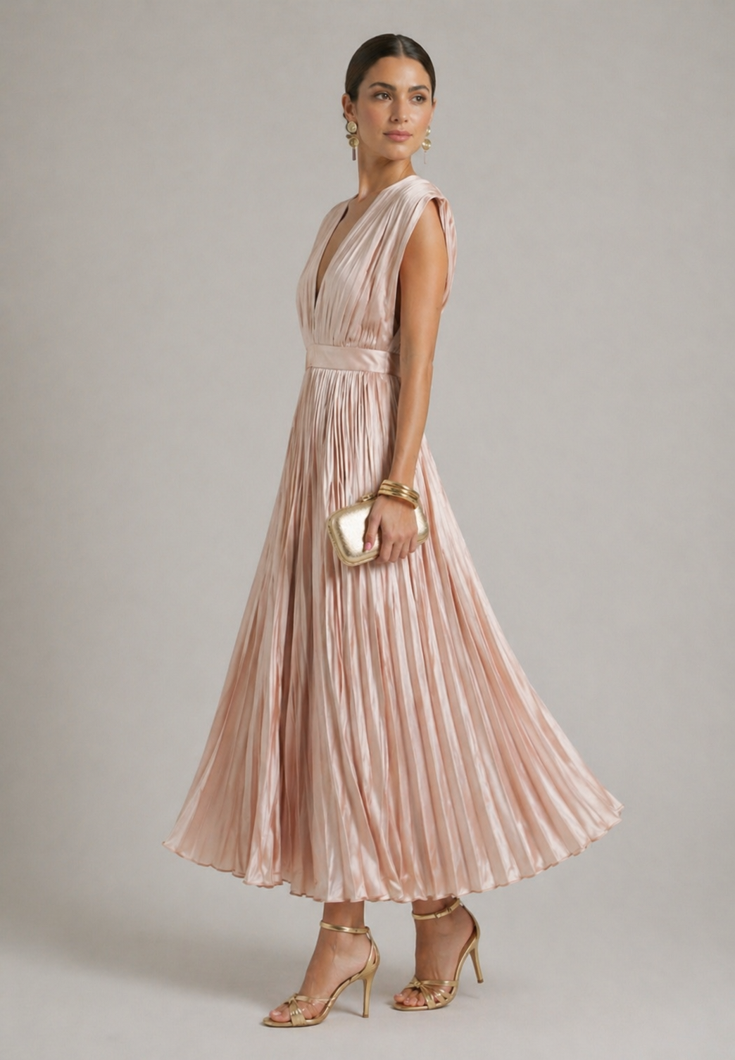 Cecily™ | Timeless Pleated Midi Dress