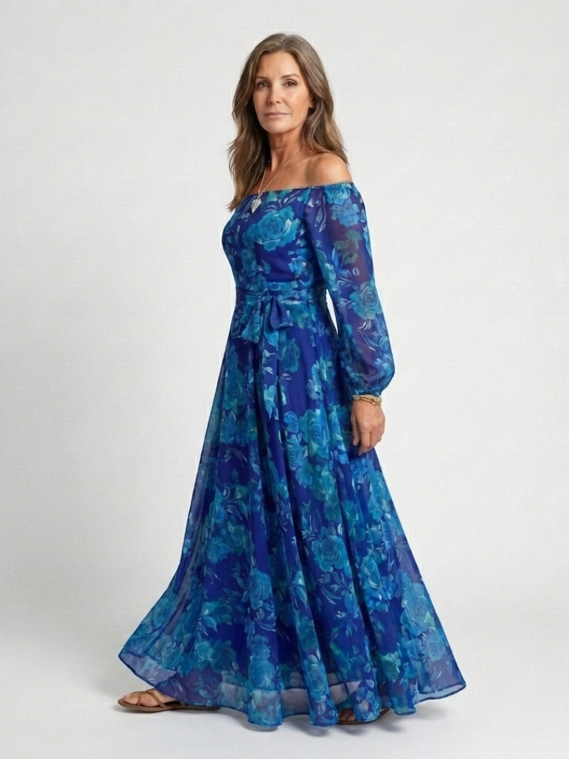 Elara™ | Off Shoulder Floral Maxi Dress