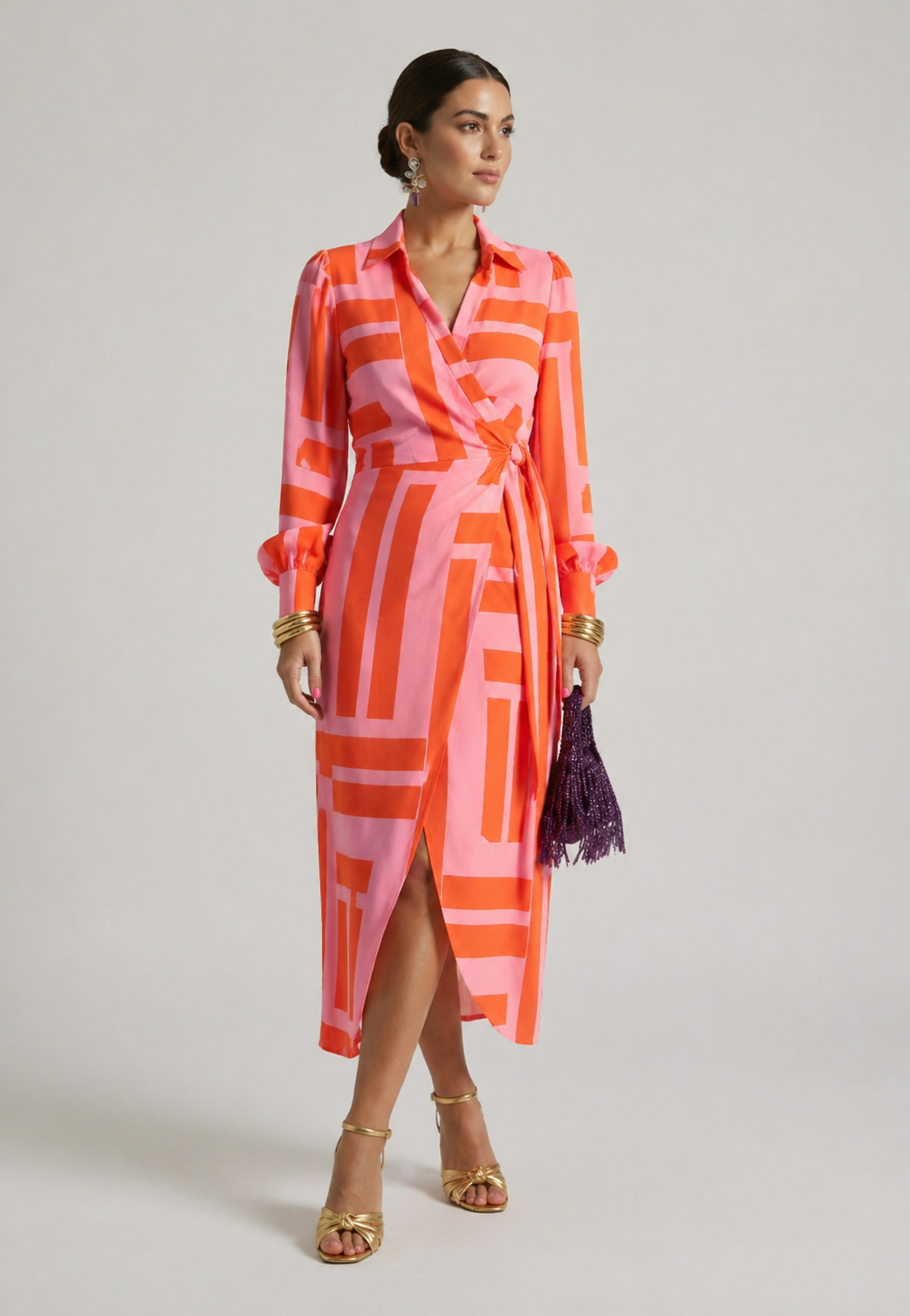 Noelle™| Printed Wrap Dress