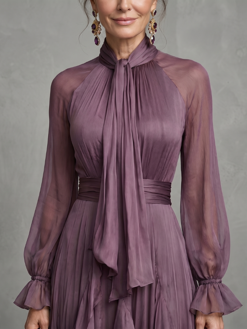 Laurel | Tie Neck Ruffle Tiered Maxi Dress