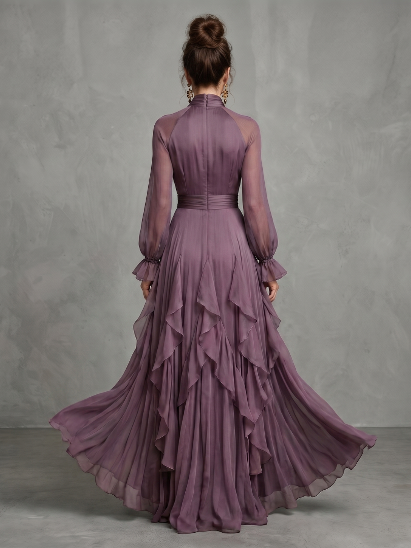 Laurel | Tie Neck Ruffle Tiered Maxi Dress