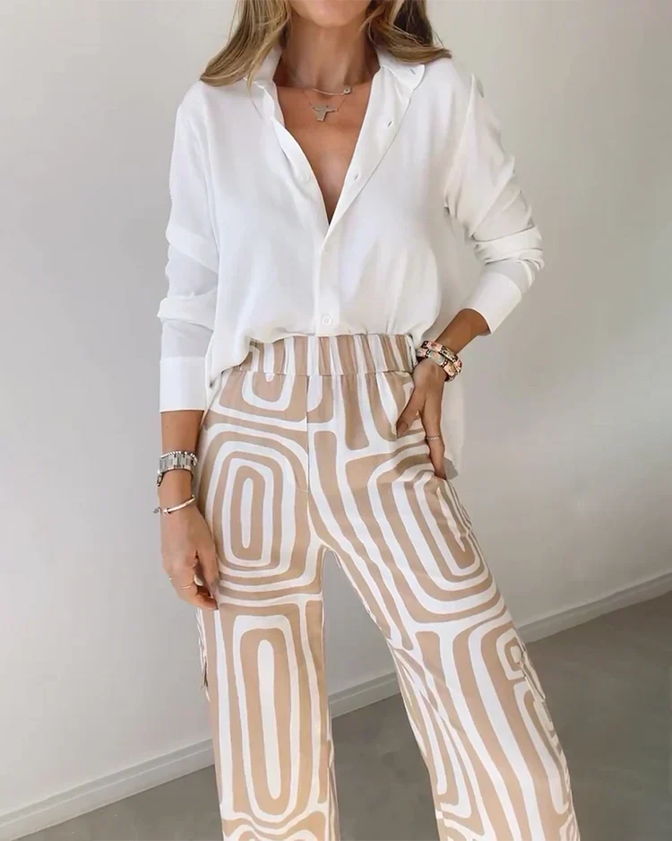 Lilian™ | Geometric Pant Set with Belt
