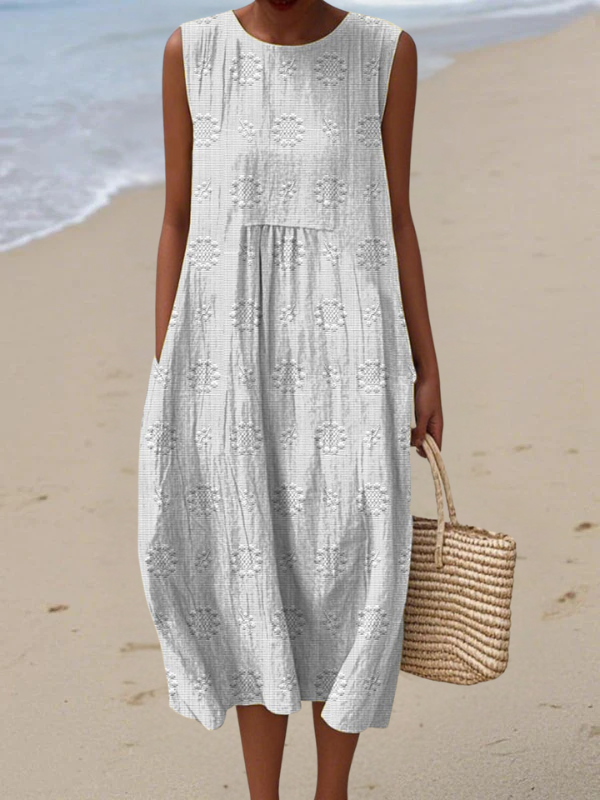 ROSE | EMBROIDERED MIDI DRESS