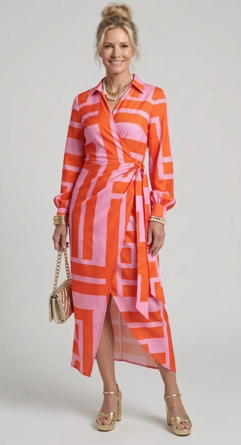 Noelle™| Printed Wrap Dress