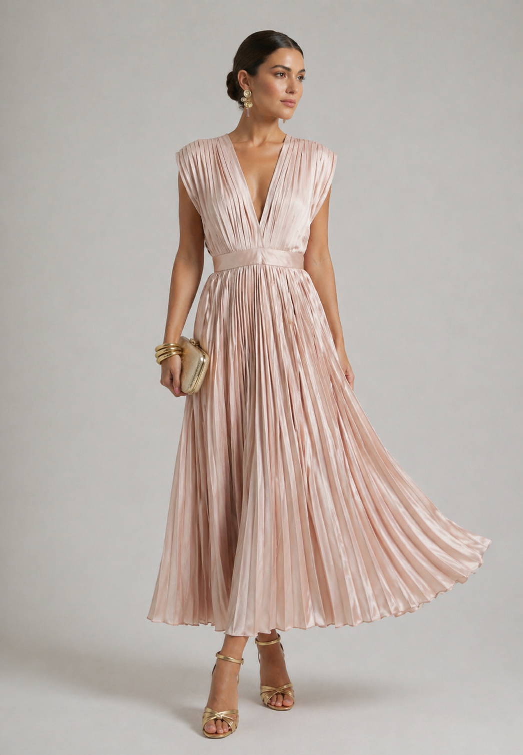 Cecily™ | Timeless Pleated Midi Dress