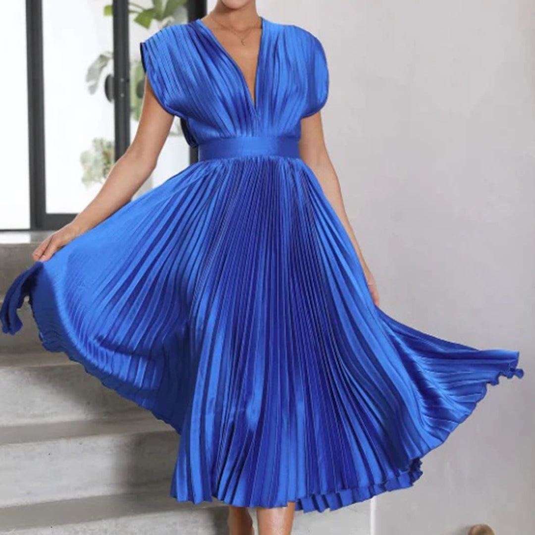 Cecily™ | Timeless Pleated Midi Dress