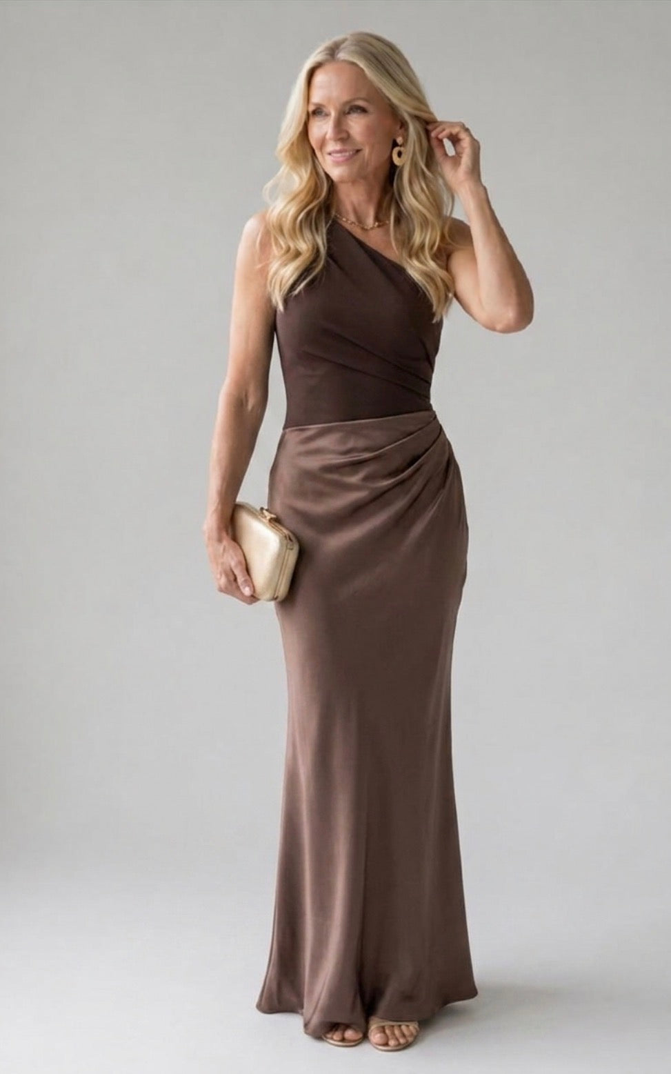 Lenora™ | Maxi Dress with a Guilt in Satin