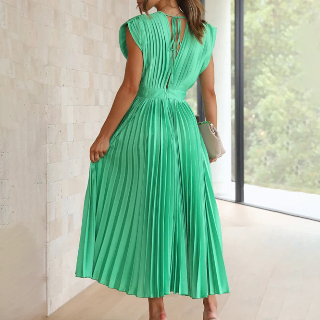Cecily™ | Timeless Pleated Midi Dress