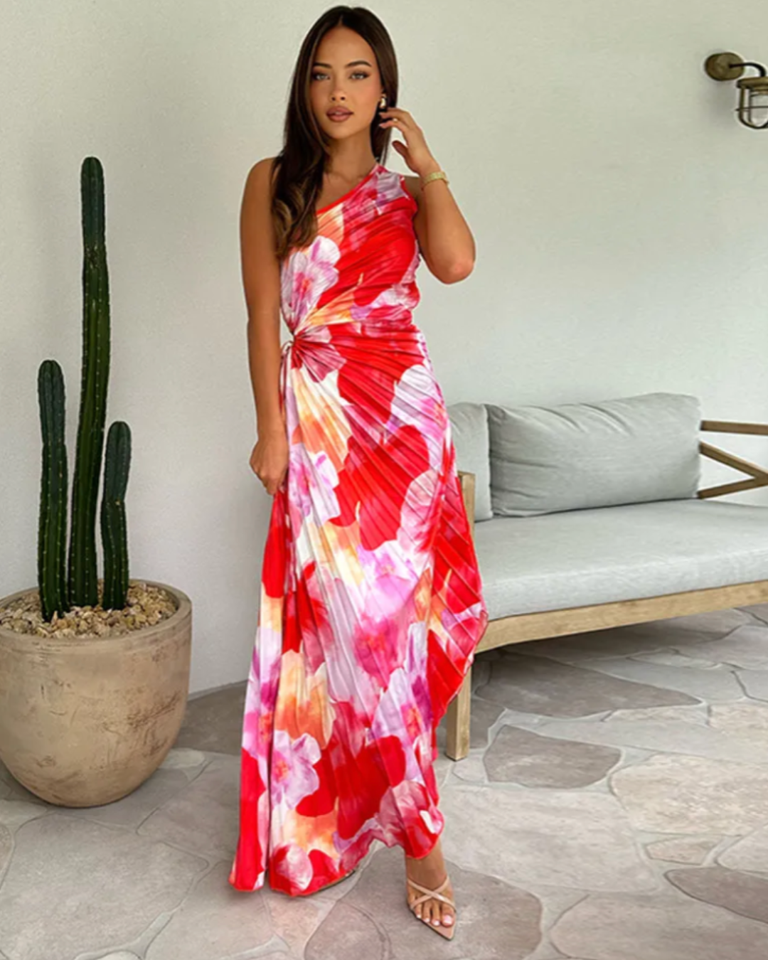 Mirelle™ | Vibrant Tropical Evening Dress