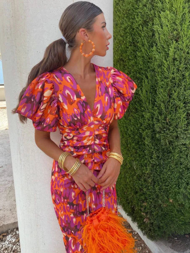 Maisie™ | Vivid Pleated Midi Dress