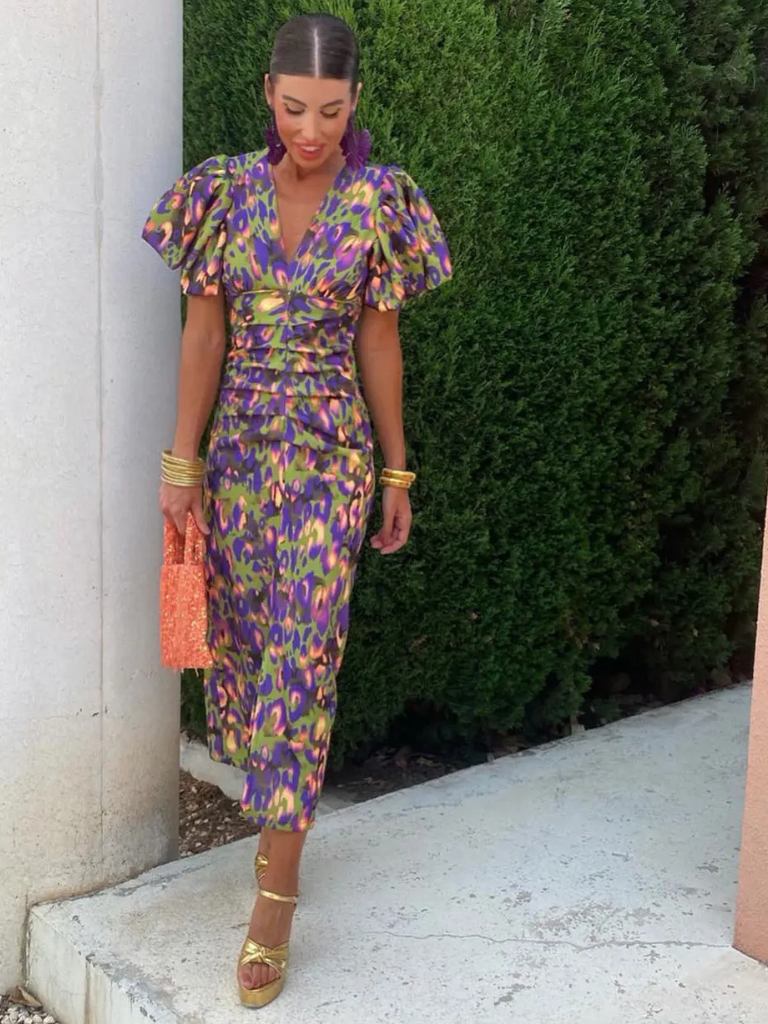 Maisie™ | Vivid Pleated Midi Dress