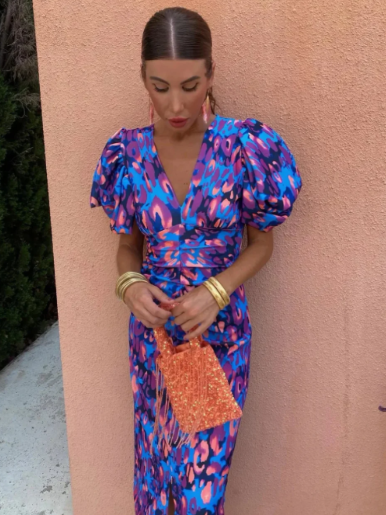 Maisie™ | Vivid Pleated Midi Dress