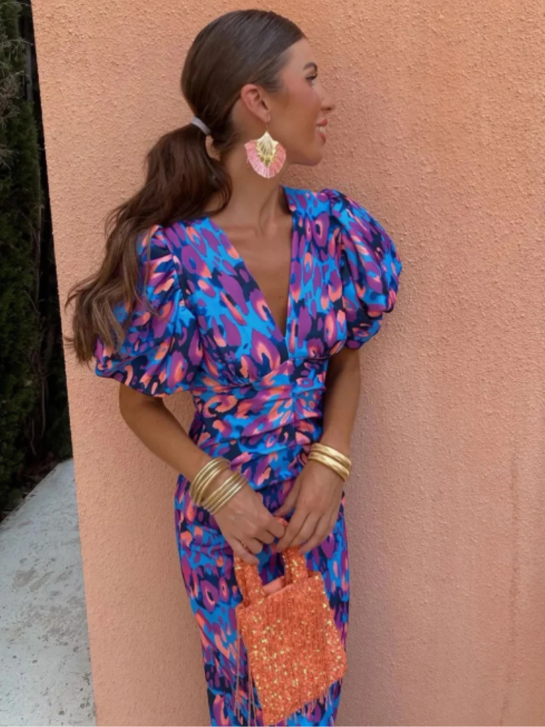 Maisie™ | Vivid Pleated Midi Dress