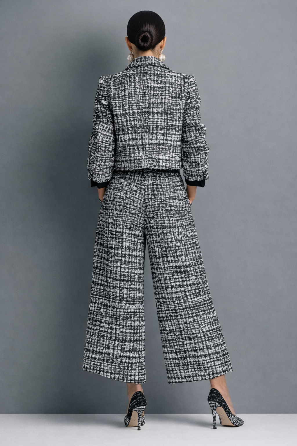 Cathy™ | Textured Jacket & Wide-Leg Pants Set