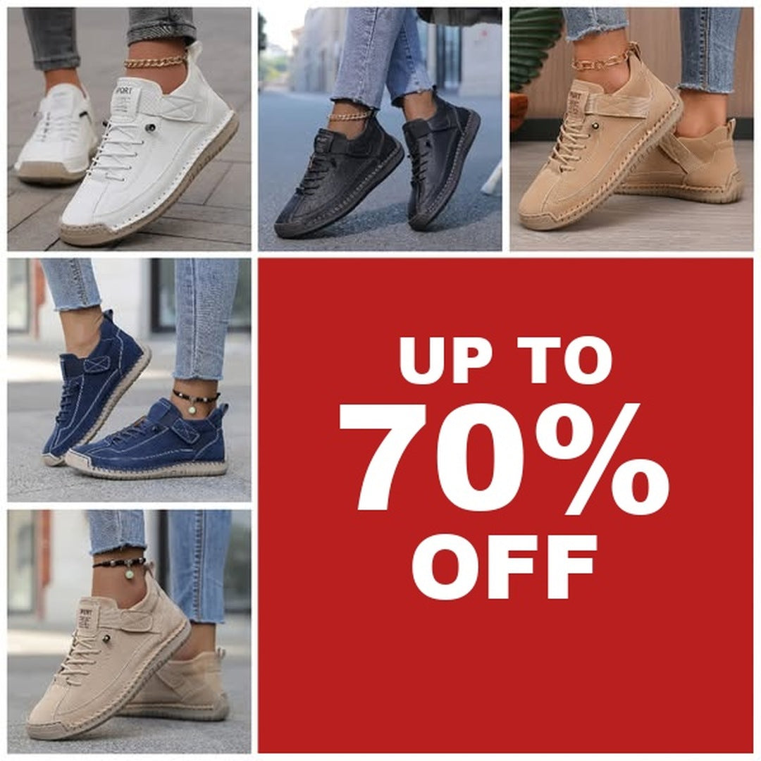 Jillian™ | Vegan Leather Stitched Strap Sneakers